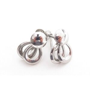 Vintage‎ Silver Toned Double Teardrop SB Earrings